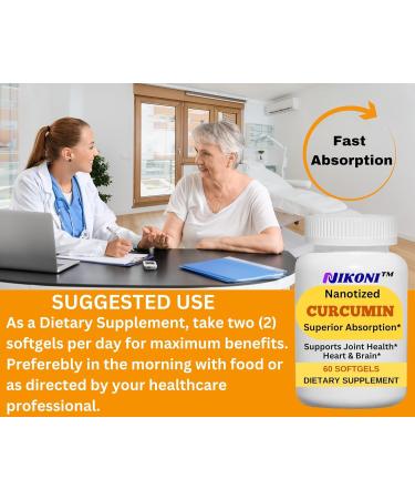 Nikoni Nanotized Curcumin Maximum Absorption Supports Joint Heart & Immunity 60 Softgels - Buy Online on GoSupps.com