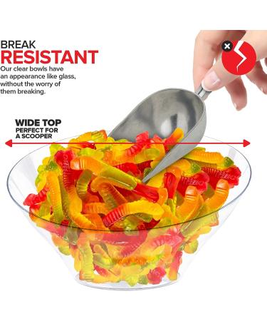 Set of 4 Medium Clear Plastic Serving Bowls - Disposable Candy Dishes for Parties and Office Desks - 20 Oz Buffet Containers for Snacks and Salad Bars - Buy Online on GoSupps.com