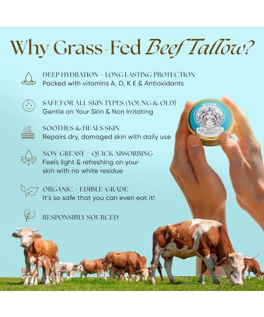 Eat My Face Tallow Face Moisturizer & Grass Fed Mint Soap Bar Set Organic Beef Tallow Skincare for Face & Body Natural Moisturizing & Nourishing Duo for Sensitive Skin 4oz Cream + Soap Bar - Buy Online on GoSupps.com