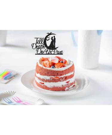 Mi Bautizo Till Death Do Us Part Cake Topper Halloween Wedding Cake Topper Wedding Cake Topper Funny Cake Topper Mr And Mrs Halloween Bachelorette Bridal Shower Party Cake Decorations Black - Buy Online on GoSupps.com