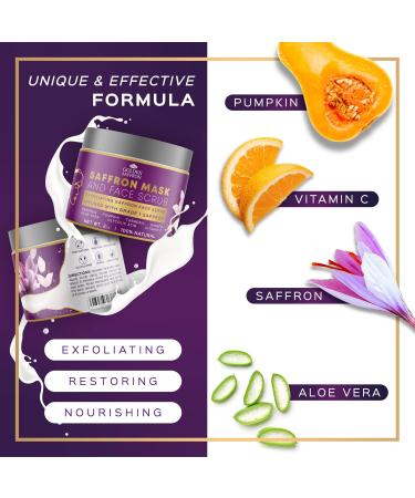 Golden Saffron Exfoliating Face Mask & Scrub - Brightening Pore Minimizing Gluten-free - 2 OZ for All Skin Types - Buy Online on GoSupps.com