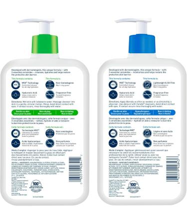 CeraVe Daily Face Wash and Lotion BUNDLE Hydrating Face Cleanser and Moisturizing Lotion with Hyaluronic Acid for All Day Hydration. Suitable for Normal to Dry Skin. Fragrance Free 2x473ml - Buy Online on GoSupps.com