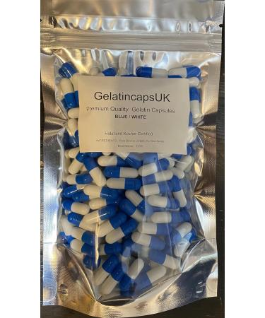100 Size 00 Blue/White Empty Gelatin Capsules Gelatine Hard Pill Cases Self Fill - Buy Online on GoSupps.com