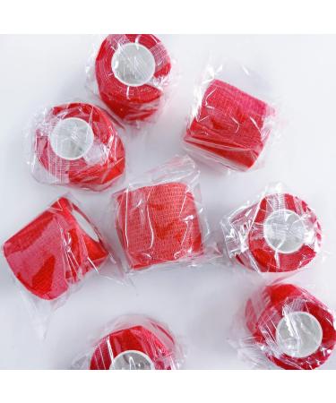 BQTQ 8 Roll Self-Adhering Cohesive Bandage - Elastic Fixing Bandage for Fingers & Toes (Red 5 cm x 4.5 m) - Durable and Versatile Medical Wrap - Buy Online on GoSupps.com