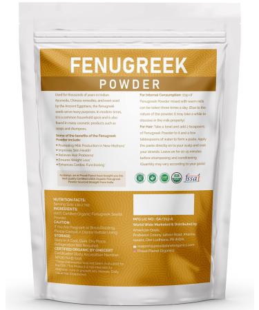 Organic Fenugreek Powder 16oz - Health Skin & Hair Methi Seeds Powder - Non GMO & Gluten Free - USDA Certified by Proud Planet - Buy Online on GoSupps.com