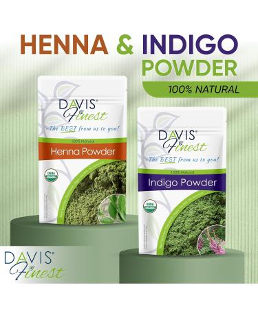 Davis Finest Henna-Indigo Hair Color - 100g PPD-Free Natural Black & Brown Hair Dye for Hair & Beards - Buy Online on GoSupps.com