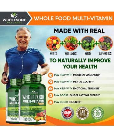 Wholesome Wellness Liposomal Vitamin C Capsules (200 Pills 1500mg Buffered) High Absorption + Food Multivitamin for Men - Natural Multi Vitamins Minerals Organic Extracts Bundle - Buy Online on GoSupps.com