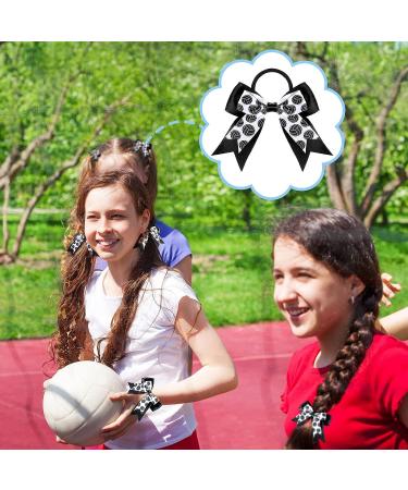 9 Piece Sports Ball Hair Bows - Volleyball Basketball Elastic Scrunchies Ribbon Bands for Girls Players Teams - Buy Online on GoSupps.com