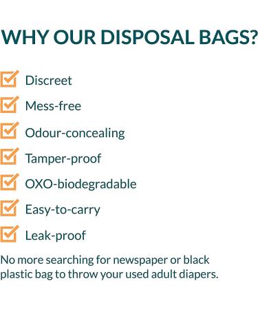 Sirona Premium Adult Diaper Disposable Bags - 30 Bags | Odor Sealing for Diapers, Food Waste, Pet Waste, Sanitary Product Disposal | Durable and Unscented | 30 Count - Buy Online on GoSupps.com