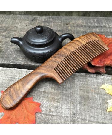 Comb Hair Care Hairdressing Comb Sandalwood Comb Fashion Ebony Comb with Handle Straight Hair Comb Portable Portable Men and Women Suitable for Brown Hair Brush Brass - Buy Online on GoSupps.com