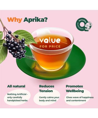 AprikaLife - Calm and Relax Herbal Tea with Chamomile Peppermint and Lavender - 60 Tea Bags. Delicious Herbal Blend for a Calming Experience Calm & Relax Tea - Buy Online on GoSupps.com