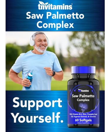 Tnvitamins Saw Palmetto Complex with Pygeum Extract - Prostate Supplement for Men | Supports Hair Growth & Urinary Tract Health - Buy Online on GoSupps.com