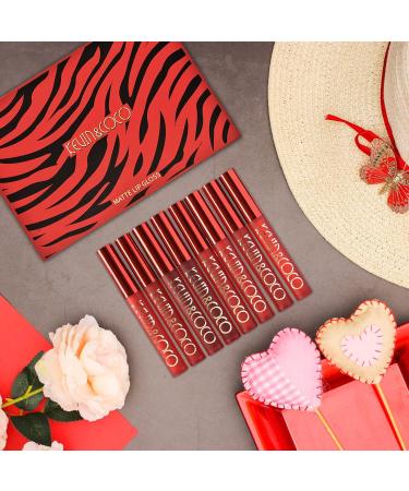 Lip Gloss Matte StickNonstick 6color longlasting matte liquid lipstick Lip Plumper Makeup Set Kit Waterproof Velvet Lip Gloss Set for Girls Women Purble - Buy Online on GoSupps.com