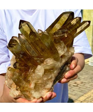 8LB Natural Citrine Cluster Specimen Quartz Crystal Suitable for Home ERTEYIN - Buy Online on GoSupps.com