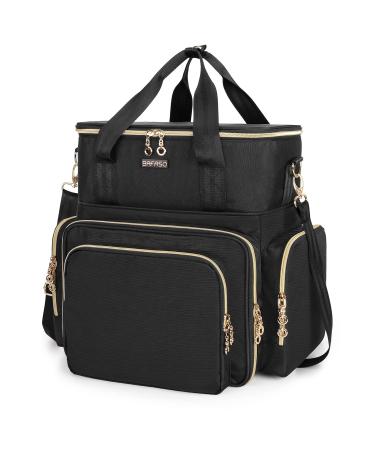 BAFASO Double Layer Nail Polish Organizer - Holds 70 Bottles - Nail Dryer Case with Pouches & Tools Storage - Black - Buy Online on GoSupps.com