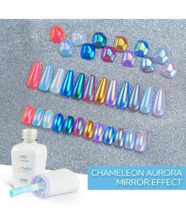 Buy CHARMCY Nail Gel Polish Set - 6PCS Chrome Metallic Mirror Effect | Long-Lasting Blue Brown Fall Gel Nail Polish Kit for Home Salon Nail Art - Buy Online on GoSupps.com