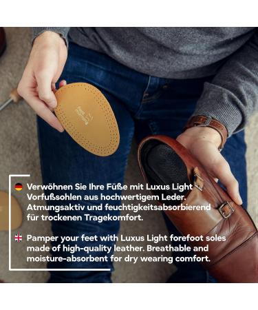 Luxus Light Forefoot Insoles - Leather & Foam Ball of Foot Cushioning - Anti-Odour Carbon - Women's Half-Shoes 7-9 - Buy Online on GoSupps.com