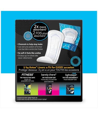 U by Kotex Lightdays Plus Liners Regular - Fragrance-Free | Comfort and Protection - Buy Online on GoSupps.com