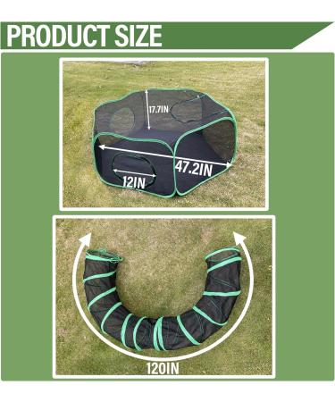 Pawtenda Outdoor Cat Enclosures for Indoor Cats Portable Cat Tents for Outside Outdoor Catio Enclosed Cat Playpen with Tunnel Pet Tents for Cats Rabbit Puppy and Other Small Animal 2-in-1 cat enclosures set - Buy Online on GoSupps.com