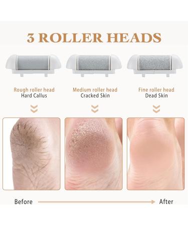 BarberBoss Electric Foot File Hard Skin Remover Professional Pedicure Set for Feet Foot Files for Hard Skin Premium Callus Remover for Feet Feet Hard Skin Remover Electric Waterproof QR-5082 Gold/White - Buy Online on GoSupps.com