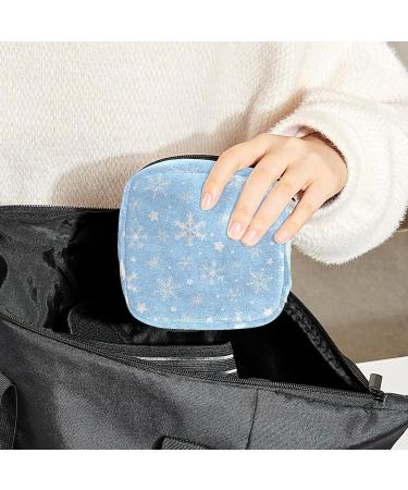 GIAPB Period Bag Sanitary Napkin Storage & Travel Makeup Pouch - Snowflake Blue Pattern | Color5411 - Buy Online on GoSupps.com