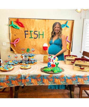 Fangleland Fishing Theme Baby Shower Cake Decorations with It s A Boy Cake Topper and 24Pcs Cupcake Toppers Picks Gone Fishing Welcome Baby Gender Reveal Pregnancy Celebration Party Supplies - Buy Online on GoSupps.com