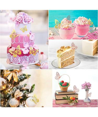 Bonu Butterfly Decorations 36 Pcs Glitter 3D Butterfly Cupcake Toppers Rose Gold Sliver Hollow Butterfly Personalised Cake Topper For Birthday Wedding Party Wall Sticker Decoration - Buy Online on GoSupps.com