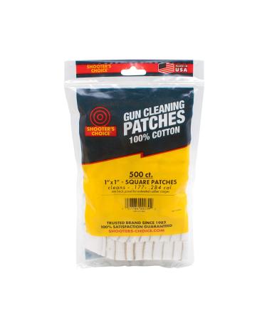 Shooter's Choice 100% Cotton Gun Cleaning Patches 500 count 1" patches