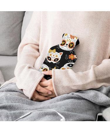 Cute Cat Skulls Hot Water Bottle Cover | Plush Hand Warmer for Adults & Kids - 26.5x15.3cm - Buy Online on GoSupps.com