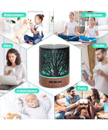 Essential Oil Aroma Diffuser 300ml - 8 Set Fragrance Room Humidifier & LED Light for Bedroom & Office | TY-500 - Buy Online on GoSupps.com