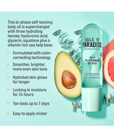 Isle of Paradise Mist & Glow Kit - Light - Vegan and Cruelty Free - Tanning Oil Mist + Mitt - Color Correcting Actives for Natural Glow - Buy Online on GoSupps.com