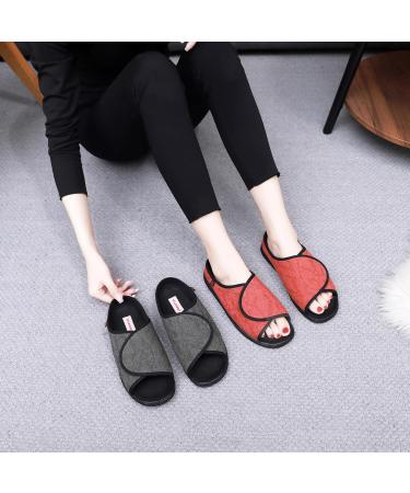 Women's Open Toe Diabetic Recovery Slippers | Adjustable Walking Shoes for Arthritis Edema & Plantar Fasciitis | Comfortable Support for Swollen Feet | Elderly Friendly - Orange Size 10 - Buy Online on GoSupps.com