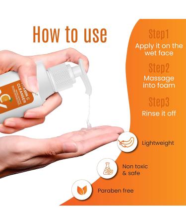 Vitamin C Facial Cleanser with Rose Hip Oil & Aloe Vera - Natural & Organic 5 oz - Shop Internationally - Buy Online on GoSupps.com
