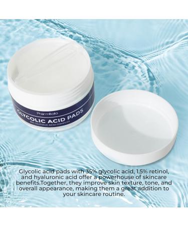 Glycolic Acid Resurfacing Pads - 35% Peel for Face Feet & Underarms | Exfoliate Dark Spots Acne & Wrinkles - 60 Pads for Smoother Skin - Buy Online on GoSupps.com