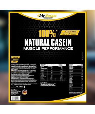 Buy My Supps 2000g Natural Casein Protein Powder - Bioactive Night Formula with EAA BCAA & Vitamin B6 - High-Quality Protein Made in Germany - International Shipping Available - Buy Online on GoSupps.com
