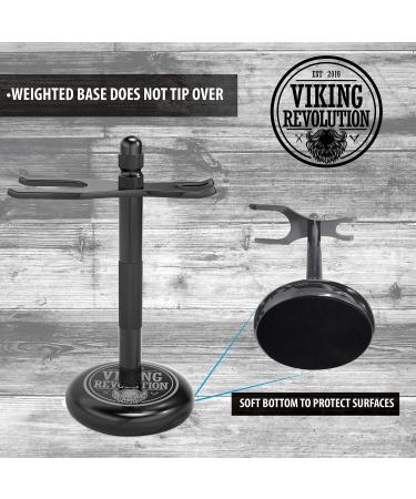 Black Safety Razor Stand - Prolong Razor Life with Shaving Brush Holder - Sturdy Weighted Base - Buy Online on GoSupps.com