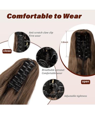 Dcbaboo Ponytail Extension Curly 18inch Claw Clip in Ponytail Hair Extensions Long Wavy Synthetic Pony tails Natural Wave One Piece Hairpiece Fake Ponytail for Women Chestnut Brown 18 inch 140g Chestnut Brown - Buy Online on GoSupps.com