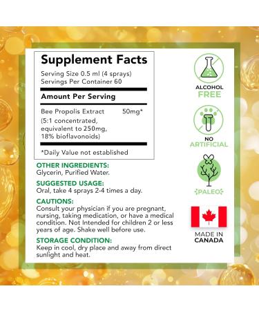 LOVITA Bee Propolis Throat Spray 250mg Bee Propolis Extract with 18% Bioflavonoids Alcohol-Free Antioxidant Immune Support & Sore Throat Relief Gluten-Free Non-GMO 1 Fl Oz 90 Day Supply Throat Spray 1 Fl Oz (Pack of 3) - Buy Online on GoSupps.com