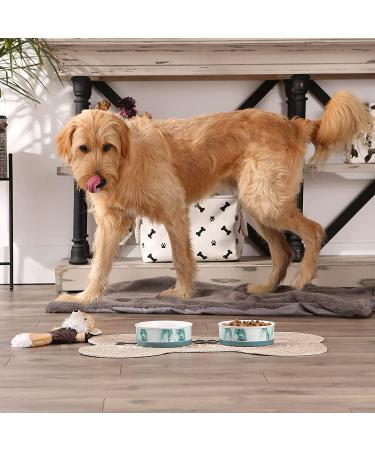 Bone Dry Pet Bowl Collection - Small Marble Ceramic Set (2 Count, Teal) - 6x2 Medium Size - Buy Online on GoSupps.com
