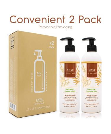 Sensitive Skin Moisturizing Body Wash - Fragrance & Sulfate Free - 2-Pack 16oz with Pump - Buy Online on GoSupps.com