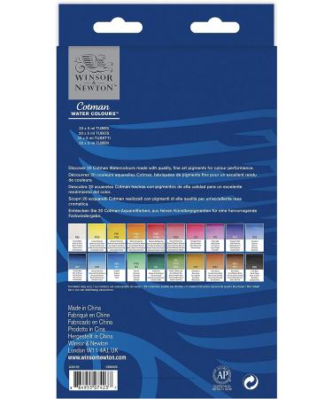 Winsor & Newton Cotman Watercolor Paint Set - 20 Colors, 5ml Tubes - 20 Tube Set - Buy Online on GoSupps.com