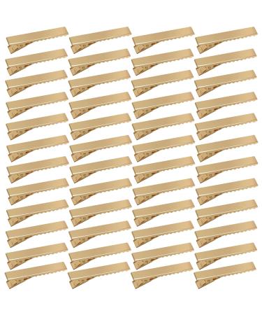 DeD 50 Pcs 4.5cm Gold Alligator Clips Metal Clips for DIY Hair Bows Accessories Alligator Clip(4.5CM-1.8inches)