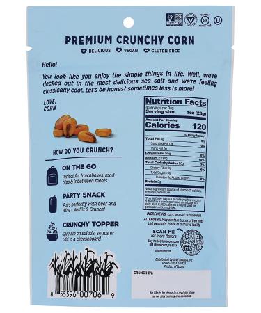 Love Corn Sea Salt Snack - 4 Ounce Crunchy Corn Treat - Buy Online on GoSupps.com
