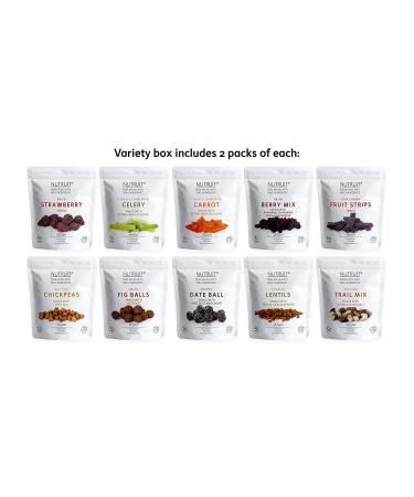 Nutruit Gourmet Healthy Snack Variety Box (Pack of 20) - Vegan, Gluten Free, Non-GMO, Plant Based, High Fiber - 10 Flavor Variety Pack - 1.1oz Premium Snack Packs - Buy Online on GoSupps.com