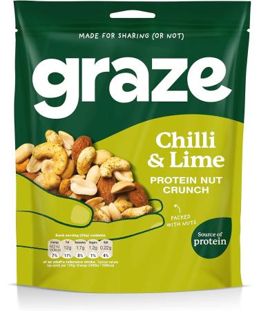 Graze Protein Chilli&Lime Vegan Mixed Nuts Snack 100g - Buy Online on GoSupps.com