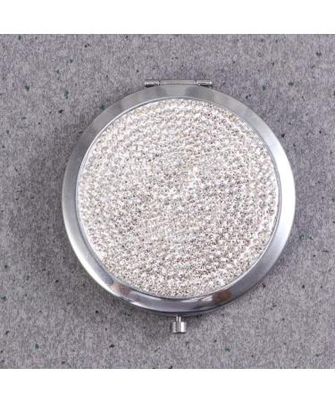 1pc Cosmetic Pocket Mirror Round Makeup Mirror Bling Makeup Mirror Pocket Purse Mirrors Rhinestone Mirror Handheld Small Mirror Metal Purse Mirror White Hand Mirror Travel Foldable - Buy Online on GoSupps.com