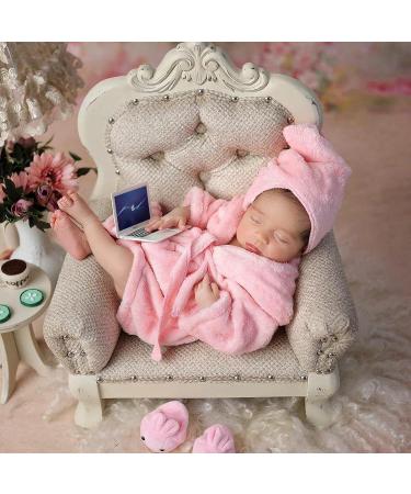 M&G House Newborn Photography Props Bathrobe Outfit in Pink | Baby Photoshoot Costume Set for Girls 0-6 Months - Buy Online on GoSupps.com