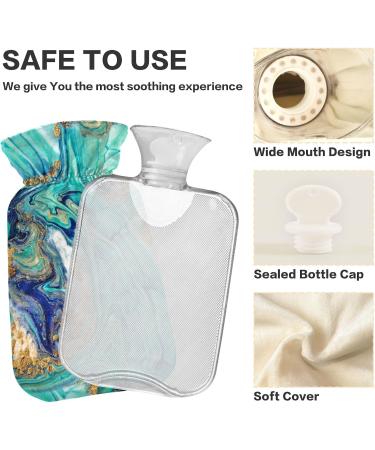 NAANLE Hot Water Bottle with Stone Marble Cover | 1L Heat Bottle for Back Pain Relief & Cold Therapy | Perfect Hand & Foot Warmer - Buy Online on GoSupps.com