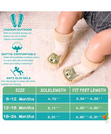 Eocom Baby Boy Girls Animal Moccasins Non-Skid Indoor Slipper 18-24 Months Cat - Buy Online on GoSupps.com