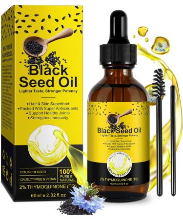 Black Seed Oil Natural Pure Cold Pressed Black Seed Oil for Hair Growth and Skin Care 2.02 Fl Oz - Buy Online on GoSupps.com